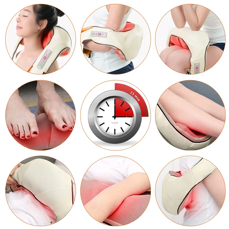  (with Gift Box) KLASVSA Electric Heating Neck Massager Car Home Infrared KneadingTherapy Ache Shoul
