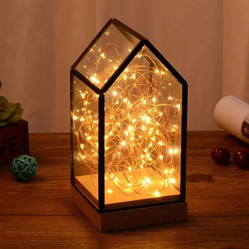 

Nordic Romantic LED Night Light House Lights USB Charging Firework Glass Table String Night Light For Desktop Bedside