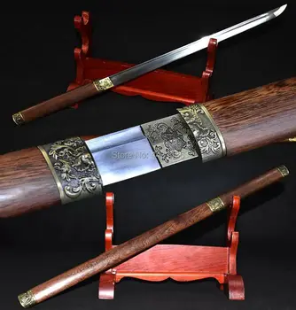 

Pear Wood Saya Japanese Samurai Sword Katana Ninja Cosplay Real Swords Sharp 1060 Carbon Steel Blade Straight Knife