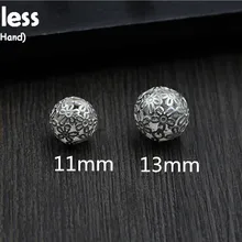 Uglyless реального S925 серебро шары Бисер аксессуар ювелирные изделия DIY полые цветок Spacer изделий ручной работы в стиле ретро Bijoux