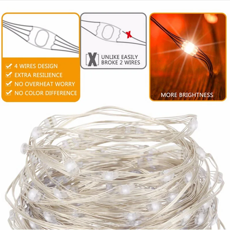

16 colors change 4 modes LED String lights AA Battery Timer remote night light For Garland Fairy Christmas Party Decoration 10m