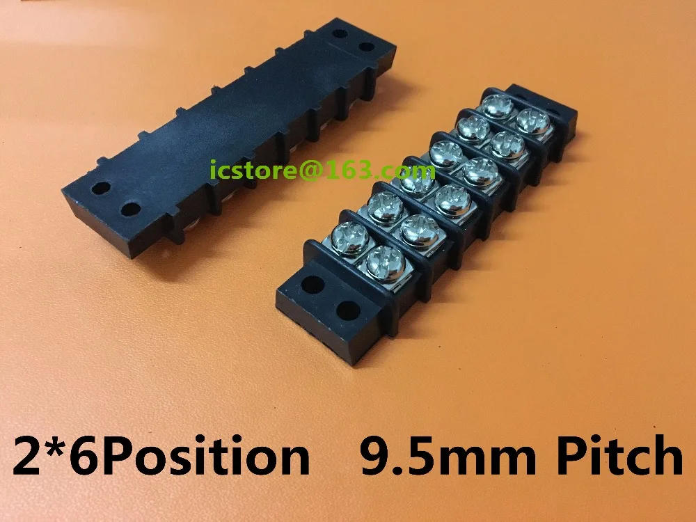 

Terminal Blocks barrier Dual 6 Position AC 32A 450V 9.5mm pitch