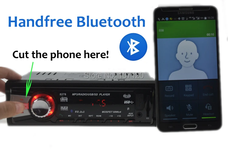Авто автомобиля 12 V для стерео-Радио автомобильной bluetooth MP3 аудио плеер со встроенным Bluetooth/USB/SD/MMC 5 V Радио-Кассетный проигрыватель 1 DIN