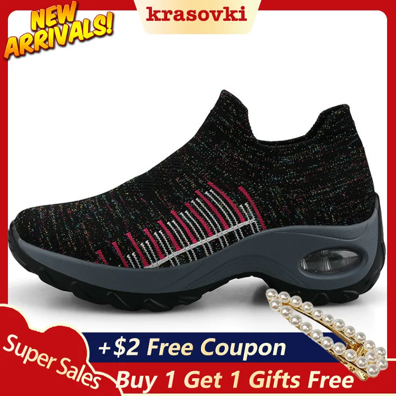 

Krasovki Sneaker Women Spring Summer 2019 High Air Cushion Shoes Dropshipping Flat Bottom Fashion Breathable Casual Shoes