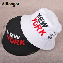 Харадзюку, Панама, женские летние шляпы,, Нью-Йорк, с буквенным принтом, черная, плоская, для рыбалки, Солнцезащитная шляпа, для мужчин, boonie, Панама, хип-хоп кепка, для улицы