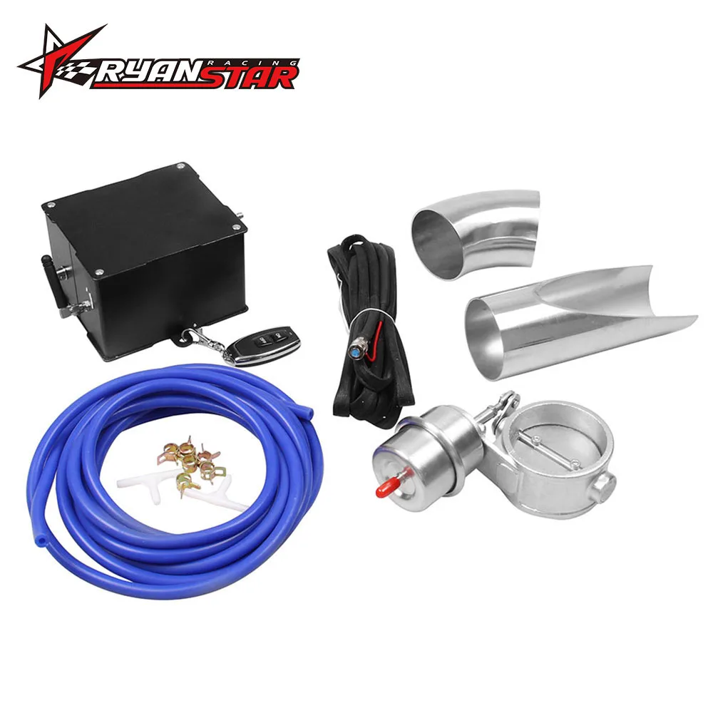 

Exhaust Control Valve CUTOUT 2.3" 60mm Pipe Close Style With Vacuum Actuator with Wireless Remote Controller TP019
