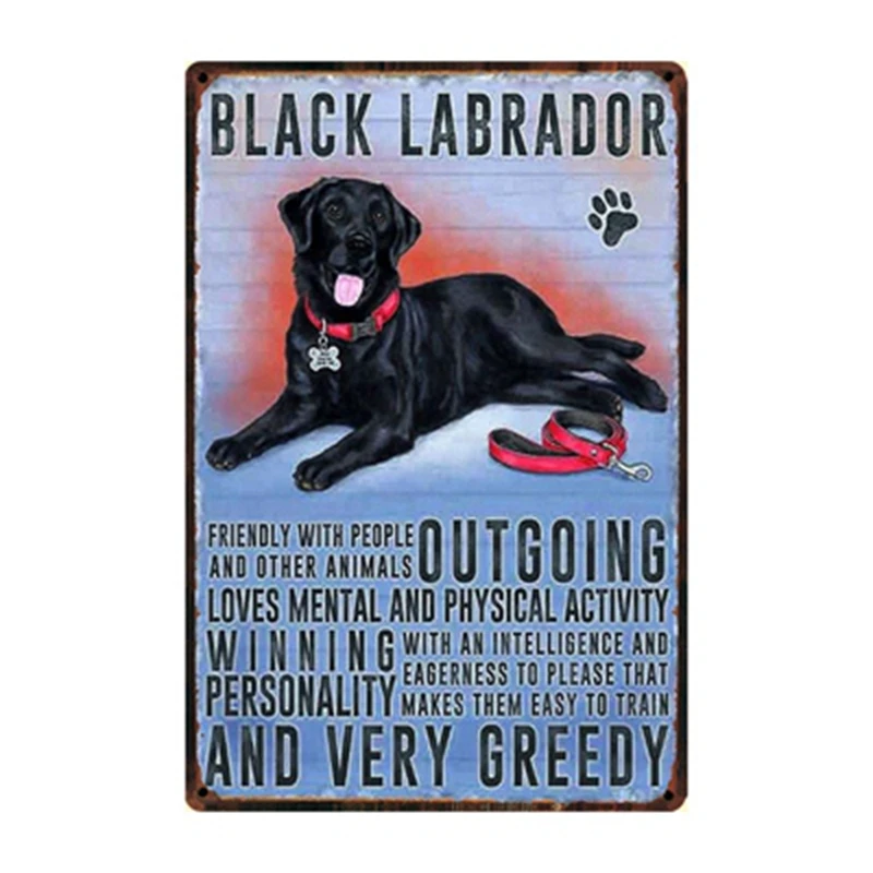 [ WellCraft ] Pet Dogs Pug Dachshund Border Collie Greyhound Metal Sign Posters art Vintage Mural Painting Custom Decor WW8 - Цвет: w-1173