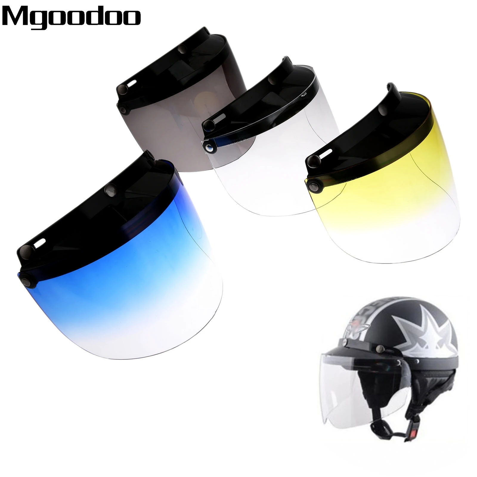 Motorcycle Retro Helmet Shield Lens Capacete Open Face Half Face