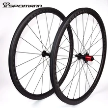 SPOMANN Carbon Fibre Bicycle wheel 700C Road Clincher Wheelset Super Light 35mm Carbon Bike wheels Parts 9 / 10 / 11 speeds