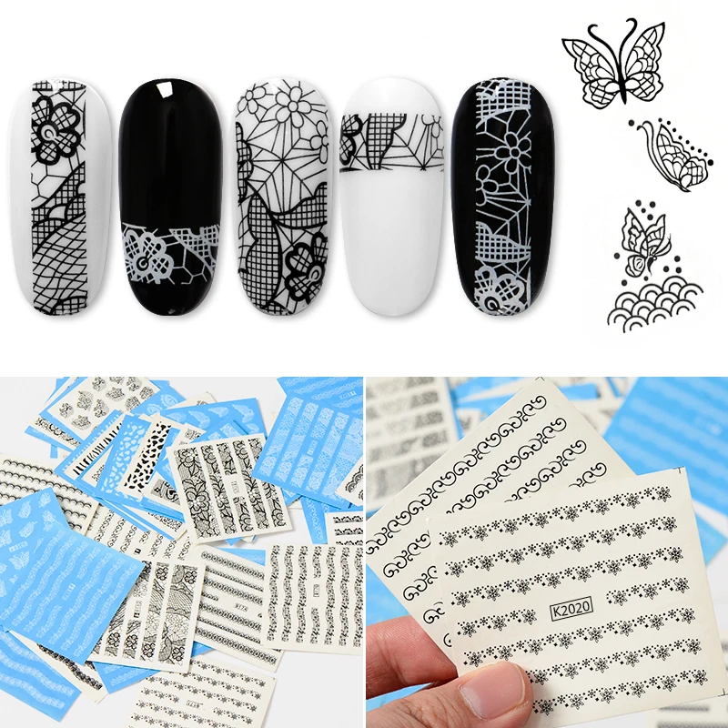 Mtssii Floral Sliders for Nails Leopard Print Stickers Lace Nail Art Sticker 6x5.2cm Applique For a Manicure 1 PC | Красота и