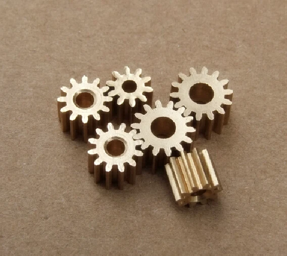 10pcs K092B 2.3 MM Pore 12 Tooth Brass Motor Shaft Gear DIY Toys Parts