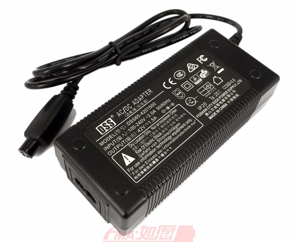 

Two-wheel self-balanced vehicle 42V 1.5A 2A 3A Smart Charger to 36V Li-ion Battery CB GS CE FCC PSE SAA CCC certificated