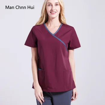 

Female medical clothing Scrub Sets Doctors Nurses Short Sleeve Uniforms Dentistry Oral Clinic Pet Doctor Workwear Spa uniform