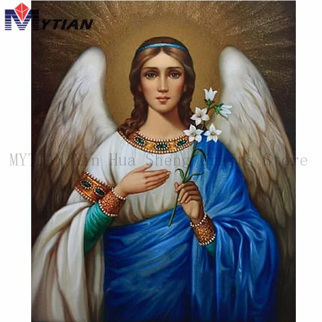 18090326 Diamond Embroidery Religion Diamond Mosaic Icon Angel 5D DIY Picture of The Crystals Our Lady Painting Full Square&Round Drill