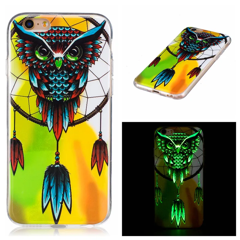 

2Pcs For iPhone 6 Plus 6SPlus Luminous Case Animal Anime Soft Silicone TPU Skin Back Cover Phone Case for iPhone 6Plus 6S Plus