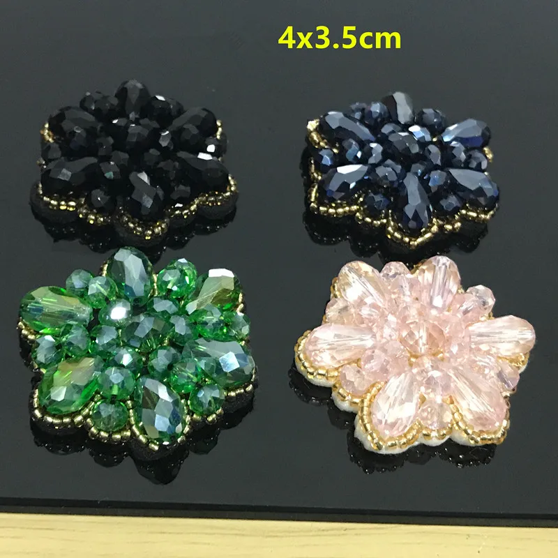 8 шт./лот модное с кристаллами, стразами бусины заплатка-аппликация в виде цветка Стикеры для сумки обувь Шапки