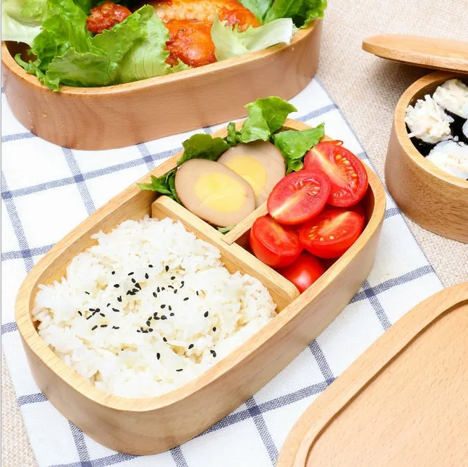 Ланчбокс Lancheira японский стиль твердый деревянный контейнер для риса для детей L18cm-w10cm-h5cm