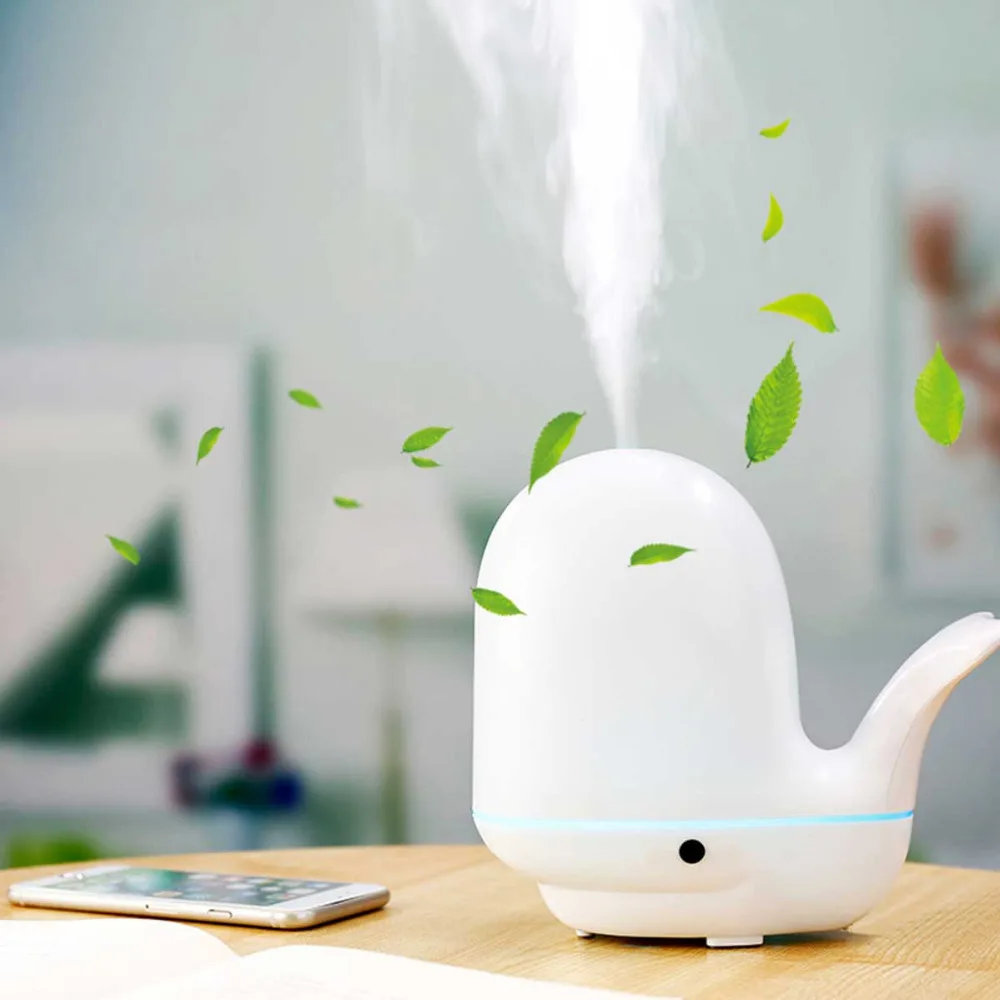 

200ml Mini cute Whale Shape Air Humidifier Ultrasonic Aroma Essential Oil Diffuser Mist Maker Aromatherapy for Home Baby Room