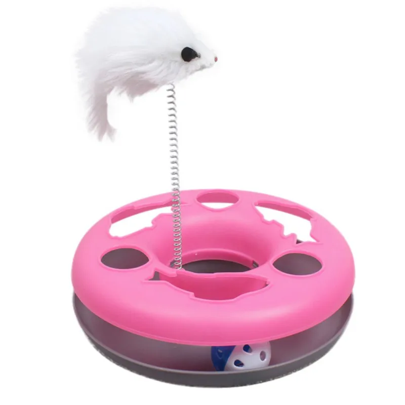 

2018 Creative Pet Dog Cat Toys Single Deck Mouse Spring Wheel Toys Pet Supplies Multifunctional Disk Play Activity Pet Funny Toy