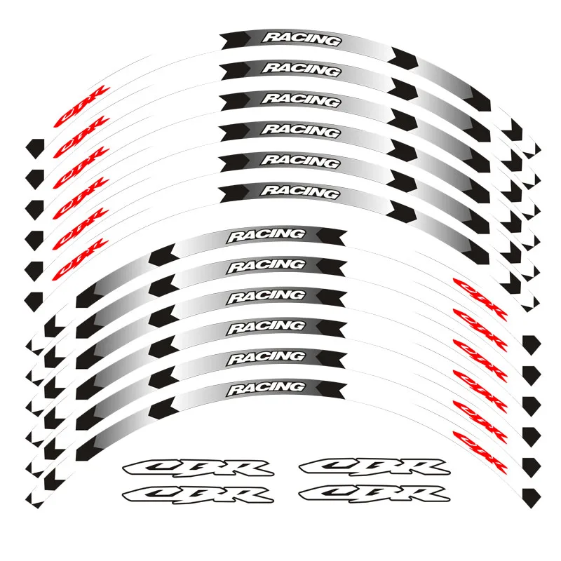 Высококачественная наклейка для колес мотоцикла Наклейка светоотражающий обод велосипед подходит для CBR RR CBR CBR1000 600RR 650R 300R - Цвет: 4