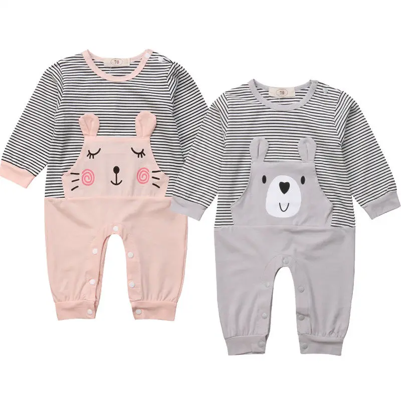 

Cartoon Bunny Bear Newborn Baby Boy Girl Rompers Long Sleeve Infant Baby Jumpsuit Playsuit Cute Autumn Baby Girls Clothes DNFS