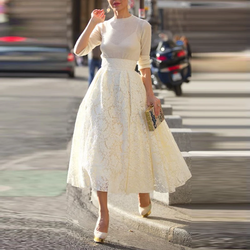 ivory maxi skirt