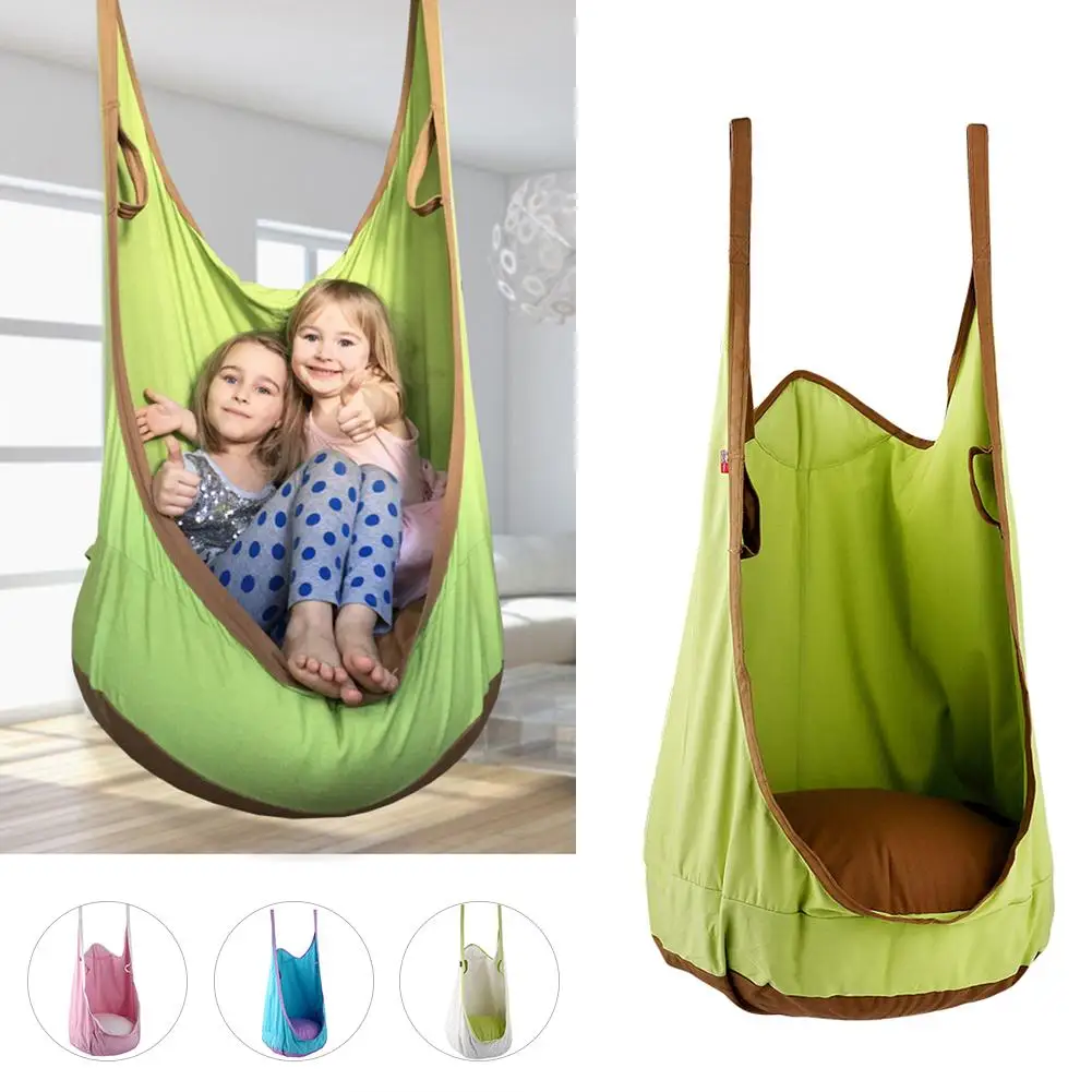 

High Quality Cotton canvas swing Baby Children Indoor Pod Swing Hammock Hanging Bed Inflatable Cushion Mat