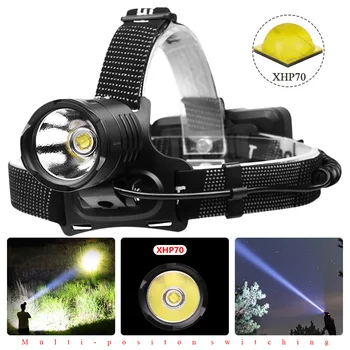 

LED head lamp Super bright xhp70 headlight flashlight 18650 USB charging headlamp xhp70 32W outdoor waterproof light headlantern