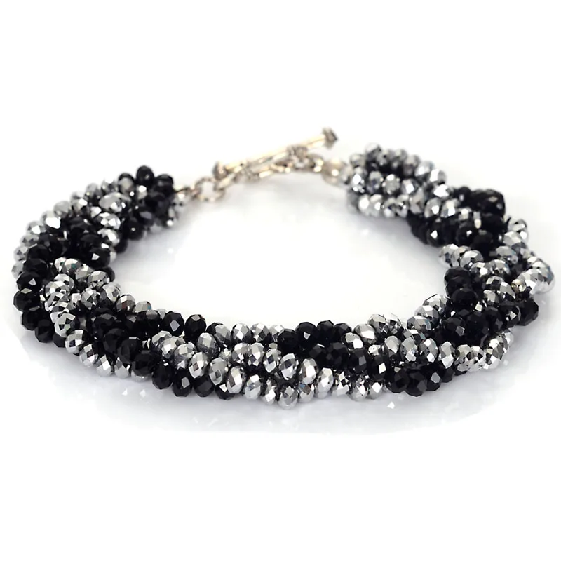 

Miasol Crystal bracelet silver plated with toggle clasp crystal gifts bracelets for women sold individually (Min Order Usd$20)