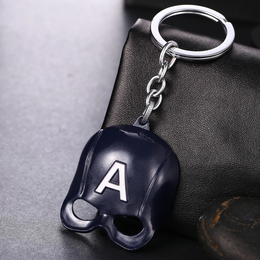 

The Avengers Captain America Keychain Mask A Key Rings For Gift Chaveiro Car Keychain Jewelry Movie Key Holder Souvenir