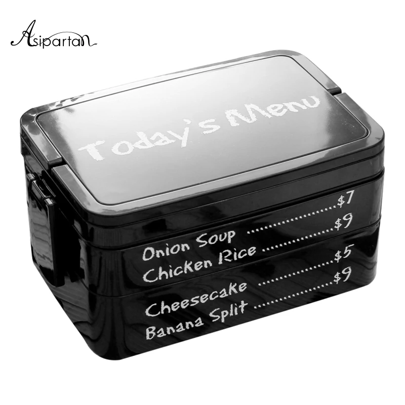 Asipartan Lunch Boxs 2 Layeres Japanese Style Food Container Bento Box Portable Sushi Plastic Microwave Storage |