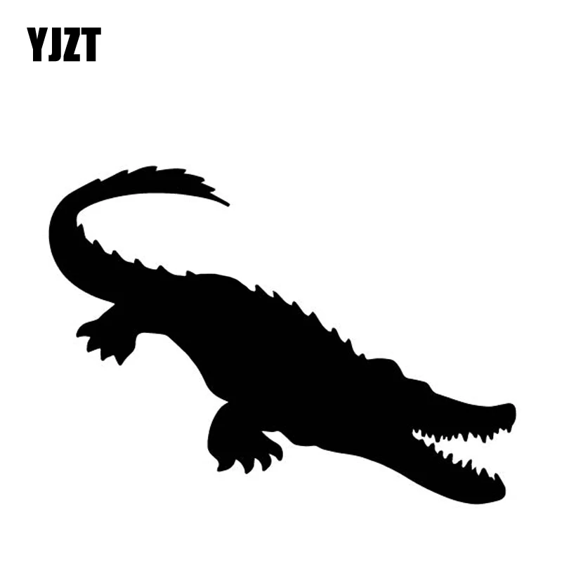 YJZT 15.8CM*11.5CM Ferocious Crocodile Car Stickers Decor Body Of Vinyl Decal Black/Silver C4-1484 | Автомобили и мотоциклы