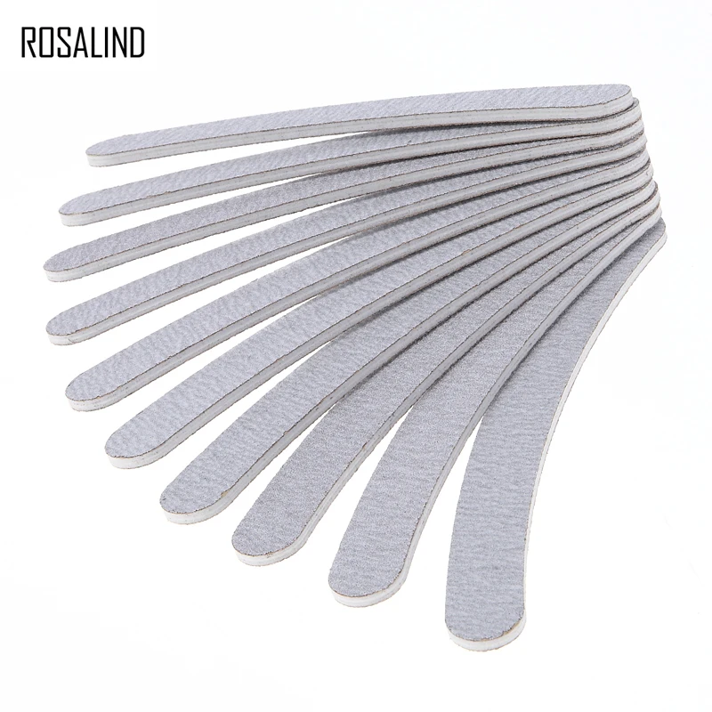 

ROSALIND 10pcs/set Grey Nail Art Acrylic Files Grit 80/100 Sanding Paper Remover Polishing Buffing Buffer Files Manicure Tools