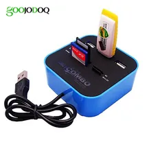 All In One 3 ports Combo with Multi-card Reader for SD/MMC/M2/MS/MP Pro Duo Memory Card USB 2.0 Hub Laptop PC E18