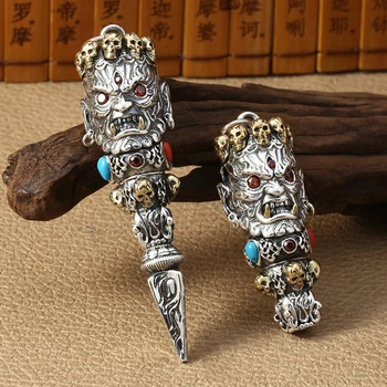 

EDC 925 Silver with Brass Knife Beads A Pendant Paracord Outdoor DIY Decorations 925 Silver with Brass Camping Gear EDC Tools