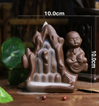 

Ceramic Buddhist Buddha Smoke Backflow Cone Holder Incense Burner & 7 CONES