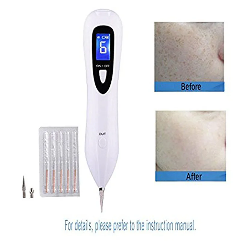 

Lady Facial Care Tools Portable Dot Mole Removal Pen Freckle Dark Spot Tattoo Remover LCD Display Skin Care Machine FM88