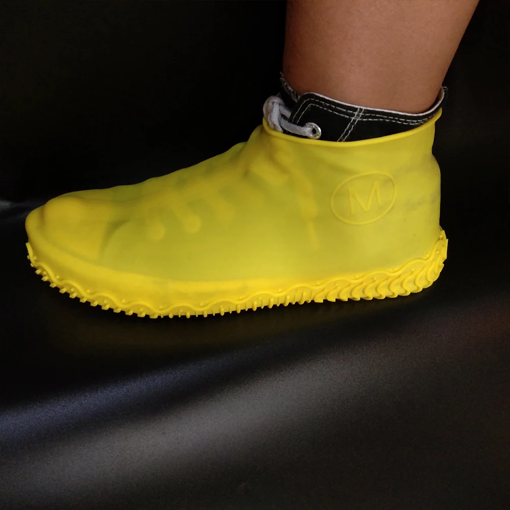 1 пара альпинистские Противоскользящий Эластичный водонепроницаемый твердый силикон протектор Пешие прогулки обувь для дождливой погоды