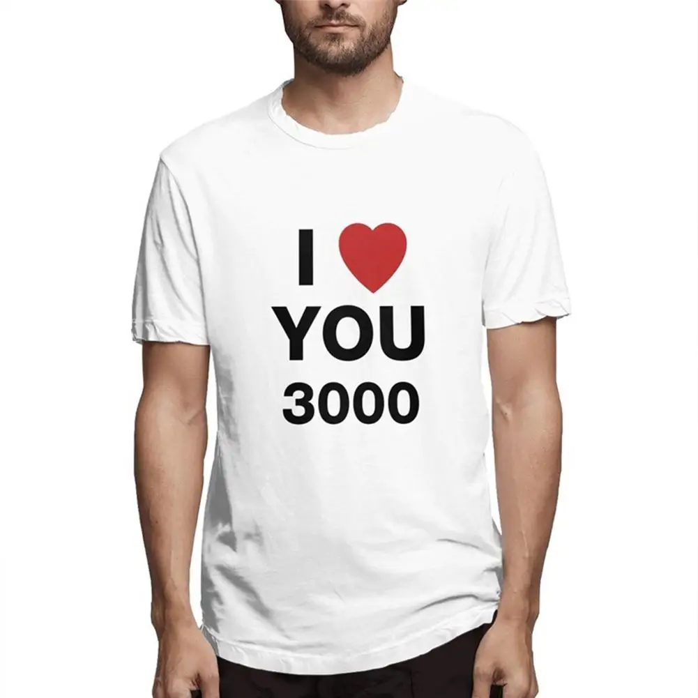 

MISSKY Men Summer t shirt I LOVE YOU 3000 Fashion Letters Printing Unisex Short Sleeve Round Collar T-shirt Male Clothes