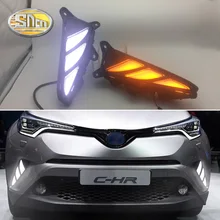 Для Toyota CHR C-HR Светодиодный дневной ходовой светильник противотуманная фара крышка DRL бампер светильник s указатель поворота