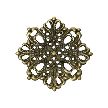 

Alloy Embellishments Findings Flower Antique Bronze 4.4cm(1 6/8") x 4.4cm(1 6/8"), 7 PCs new