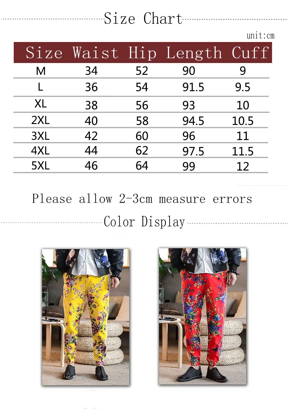 5XL-M Для мужчин повседневные штаны-шаровары Мода 2018 китайский Стиль штаны с цветочным принтом для Для мужчин одежда Лидер продаж плюс
