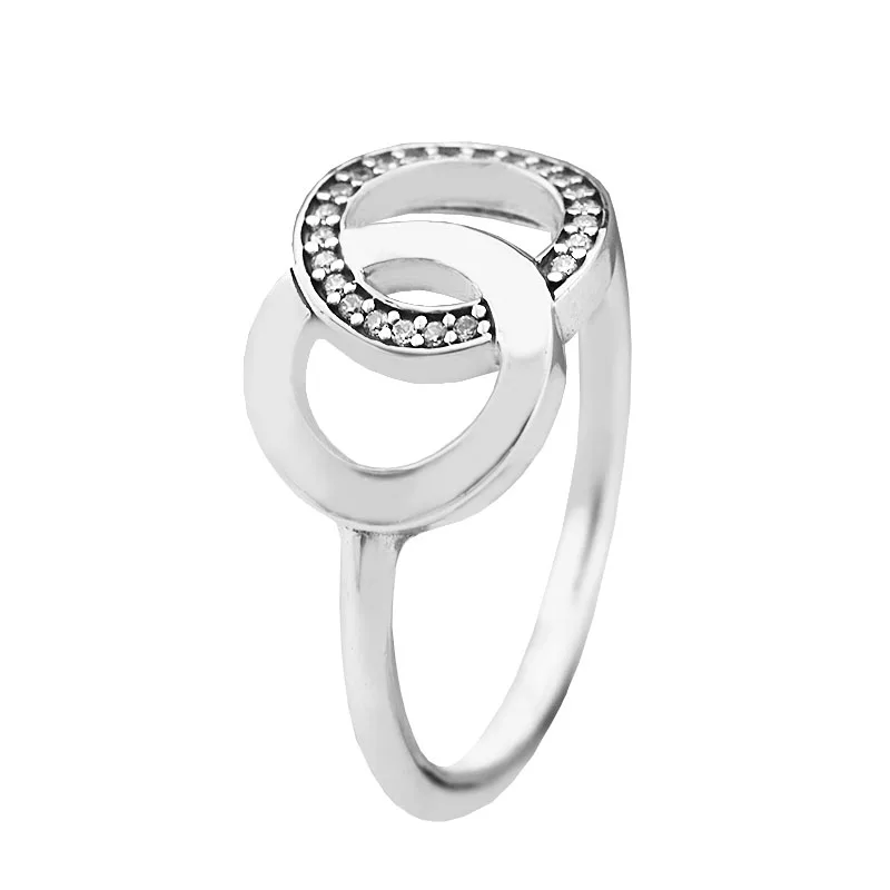 QANDOCCI 925 пробы серебряные кольца Европейский стиль ювелирные круги кольцо для женщин оригинальные модные подвески
