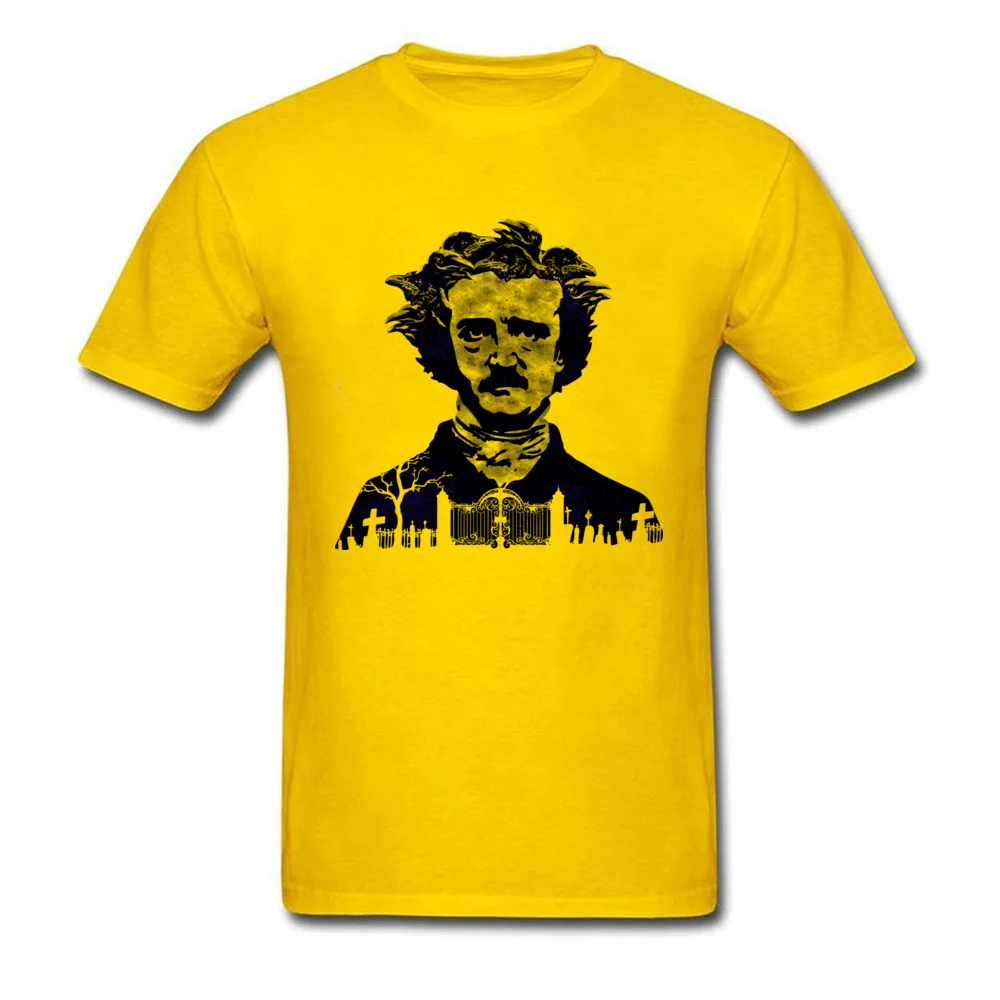  Men Top T-shirts The Raven Funny Tops Shirt 100% Cotton Round Collar Short Sleeve Leisure Tops & Tees Summer Top Quality The Raven yellow
