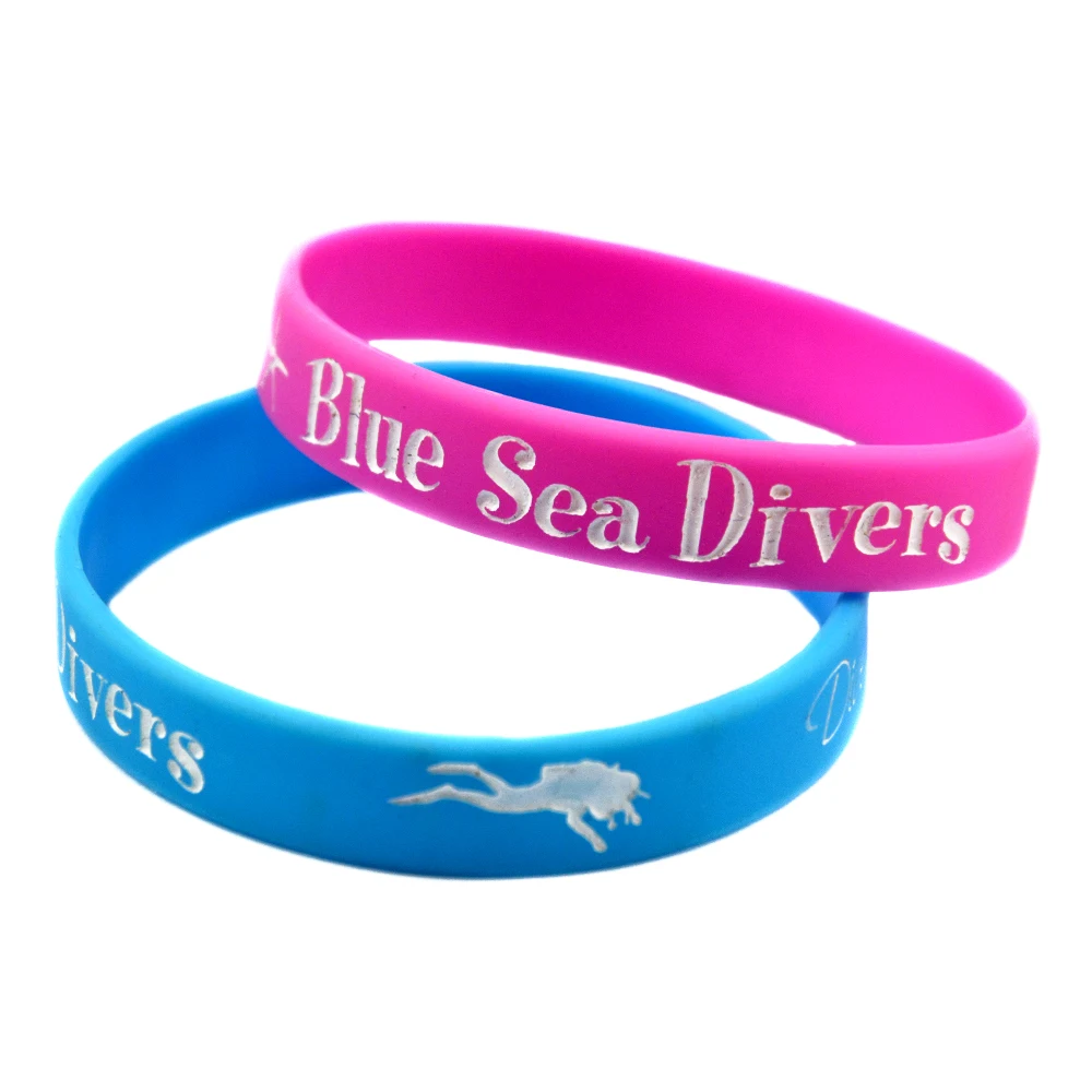 Onebandahouse Custom Logo Ink Filled Silicone Bracelets Sport Logo Ink Filled Silicone Bracelets