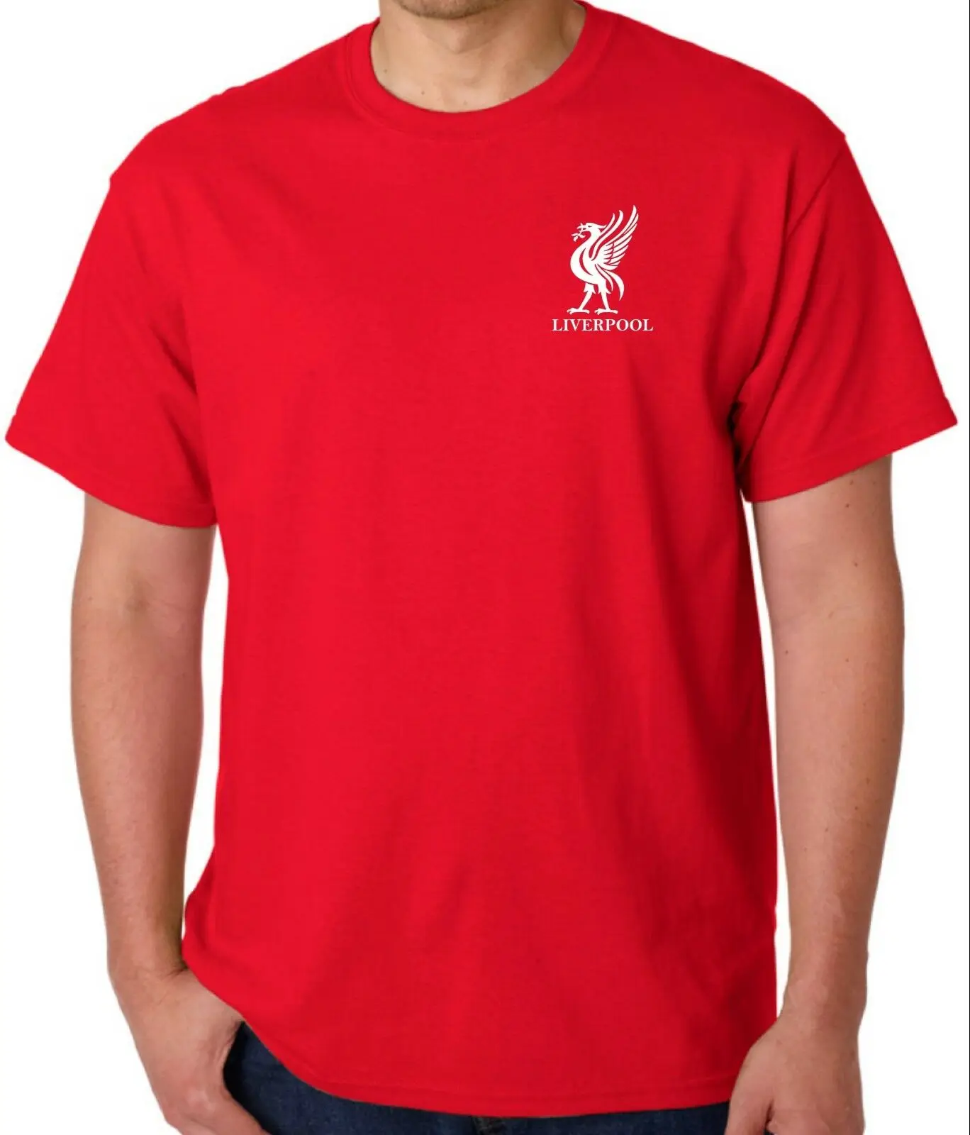 Красная футболка с Ливерпуль, город, логотип(S-XXL), для мужчин и женщин, унисекс, модная футболка