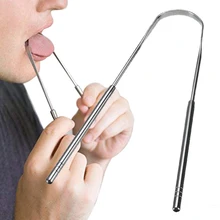 Нержавеющая сталь зубы, язык скребок для чистки языка, свежее дыхание чистки покрытый язык Зубная щётка гигиена полости рта инструменты