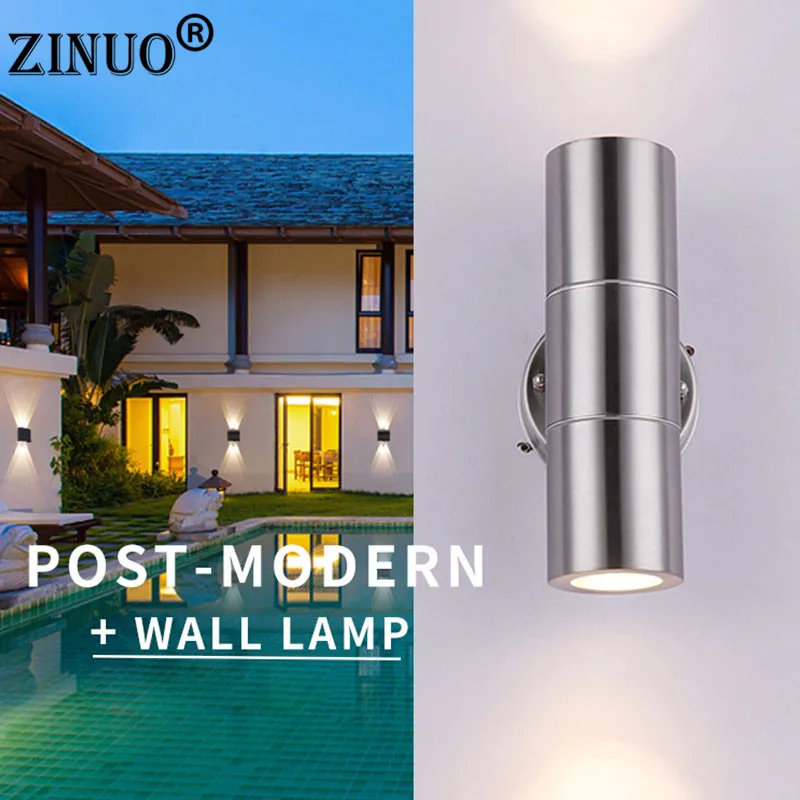 

ZINUO Led Wall Light 6W 800LM Stainless steel Led Wall Lamp Up and Down Porch Lights Led Bracket Lamp for Indoor Outdoor