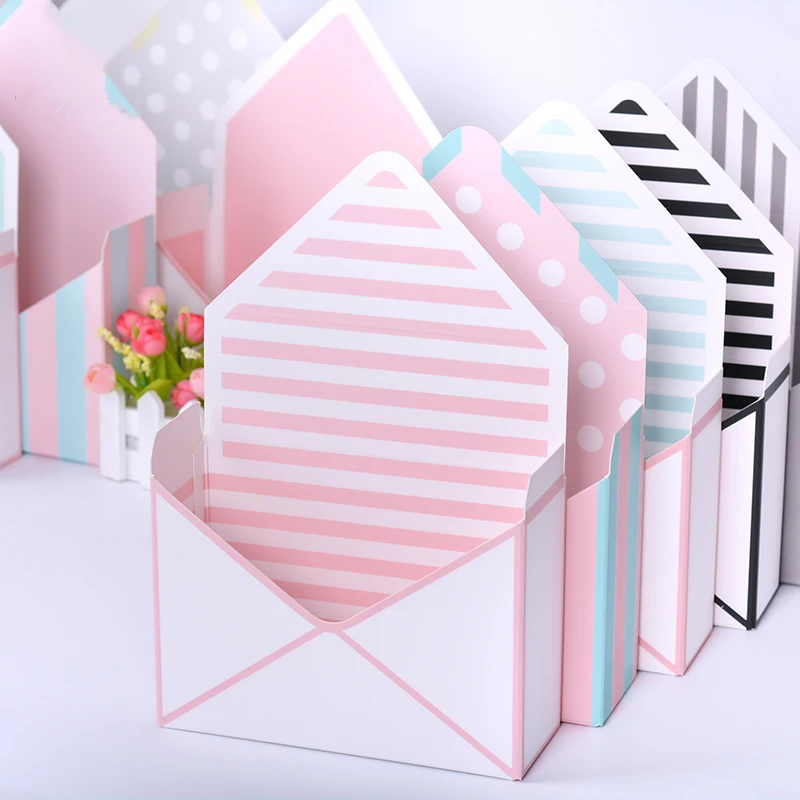 

10PCS 20x7x14.5cm Mini envelope type box creative Korean flower bouquet floral hand-folded gift box flower box Free shipping