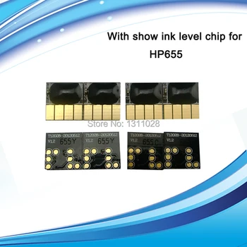 

For HP655 Compatible inkjet chip SHOW INK LEVEL for HP655 Ink cartridge for HP3525 4615 4625 5525 ,1SET,4 PCS, free shipping